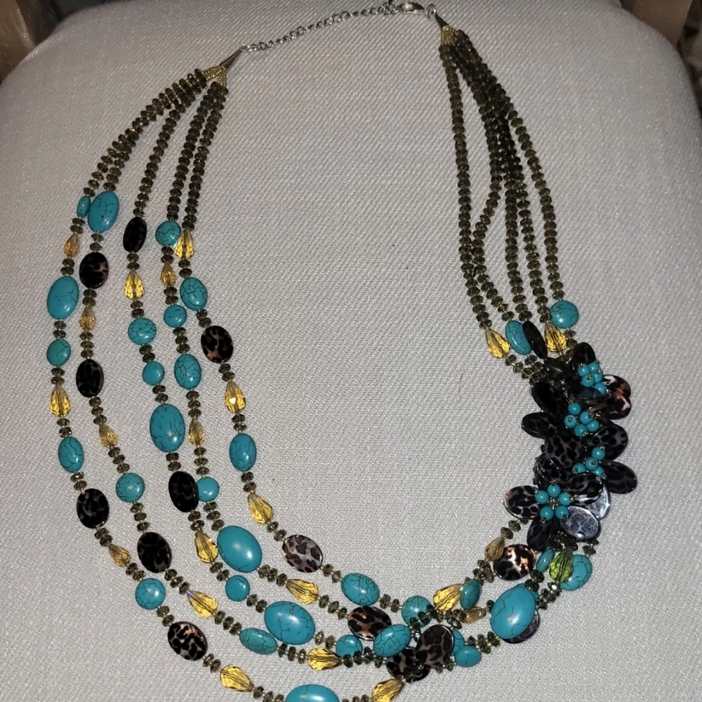 Multicolor Beaded Statement Necklace